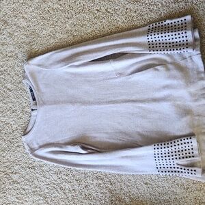 Nic+Zoe  Sweater zip up Womens S sweater with black studs on sleeves